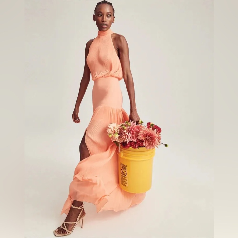 Gorgeous Lilliana Pleated Halter Maxi Dress